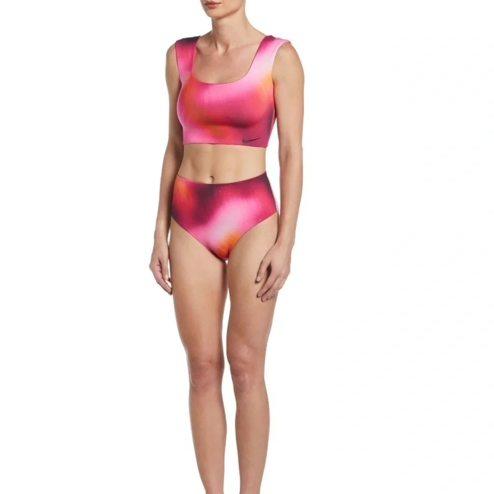 NWT Nike Reversible Pink High Waisted Cheeky Swim Bikini Bottom